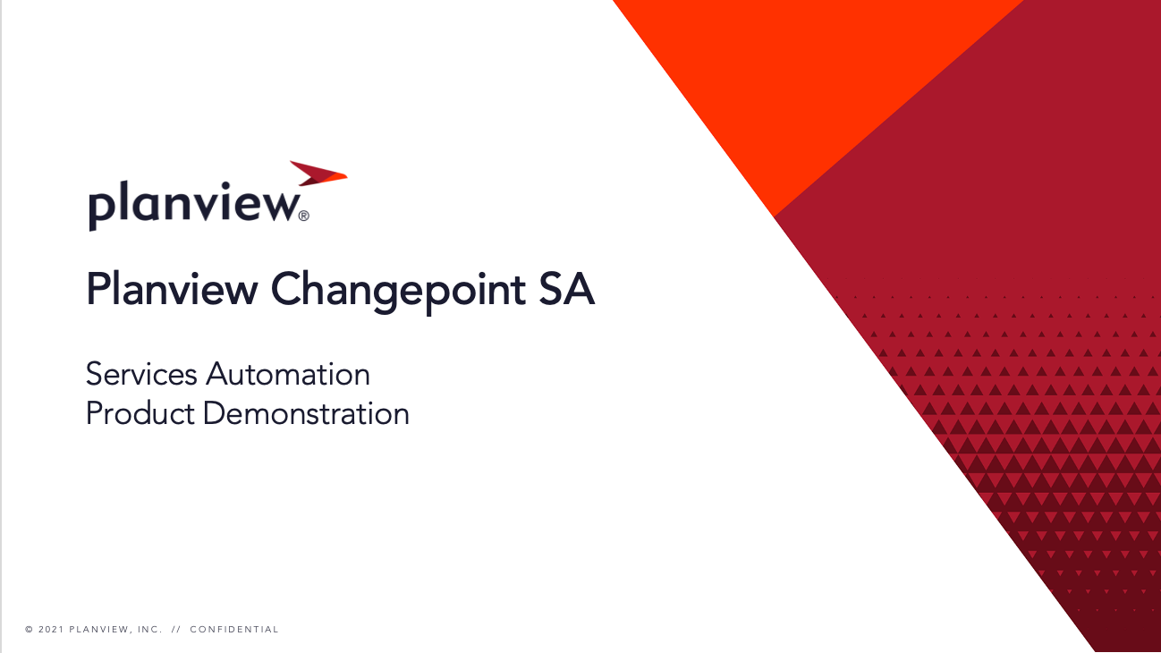 Planview Changepoint Product Demonstration